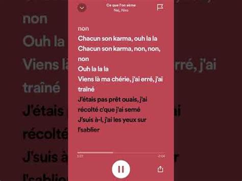 Paroles Ce que l'on sème par Nej' .
